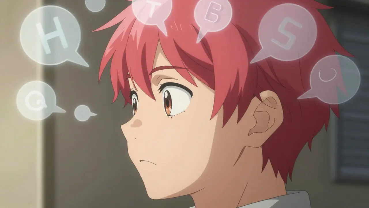 Teenager experiencing auditory confusion with static visuals