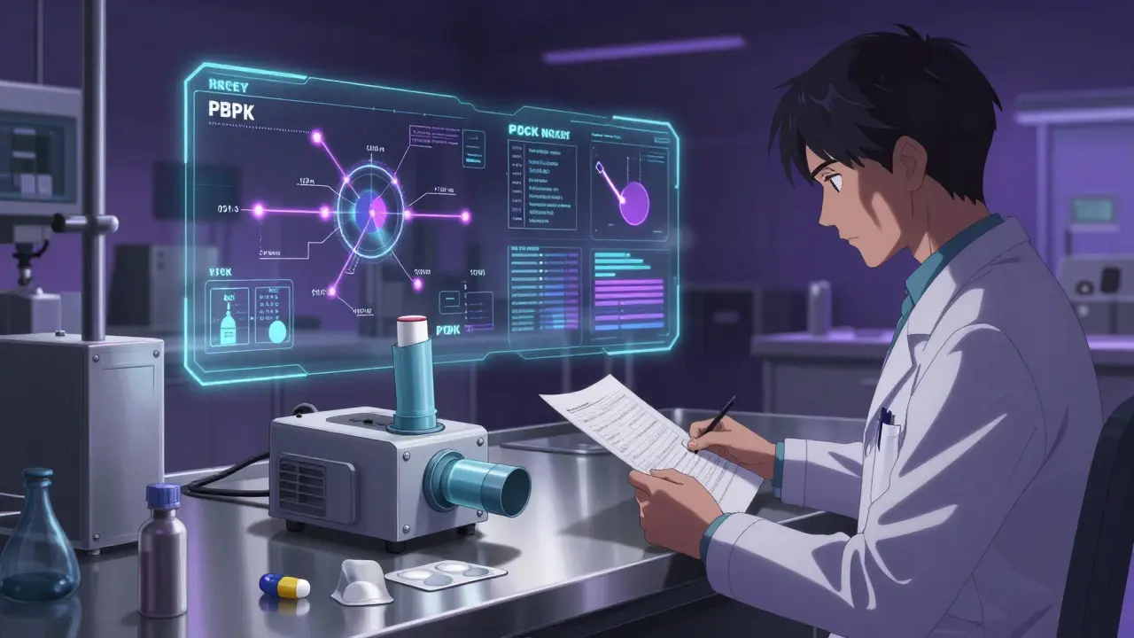 Scientist analyzing complex generic devices and models