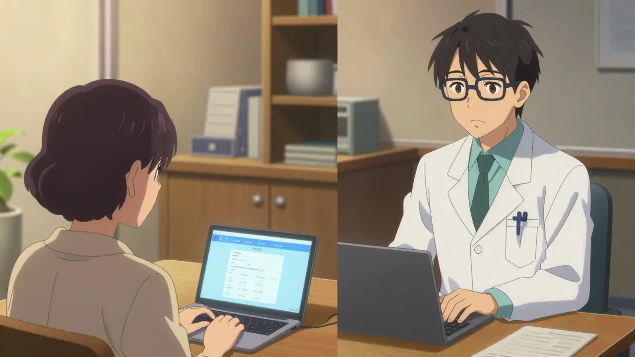 Anime style telemedicine consultation between doctor and patient via video call