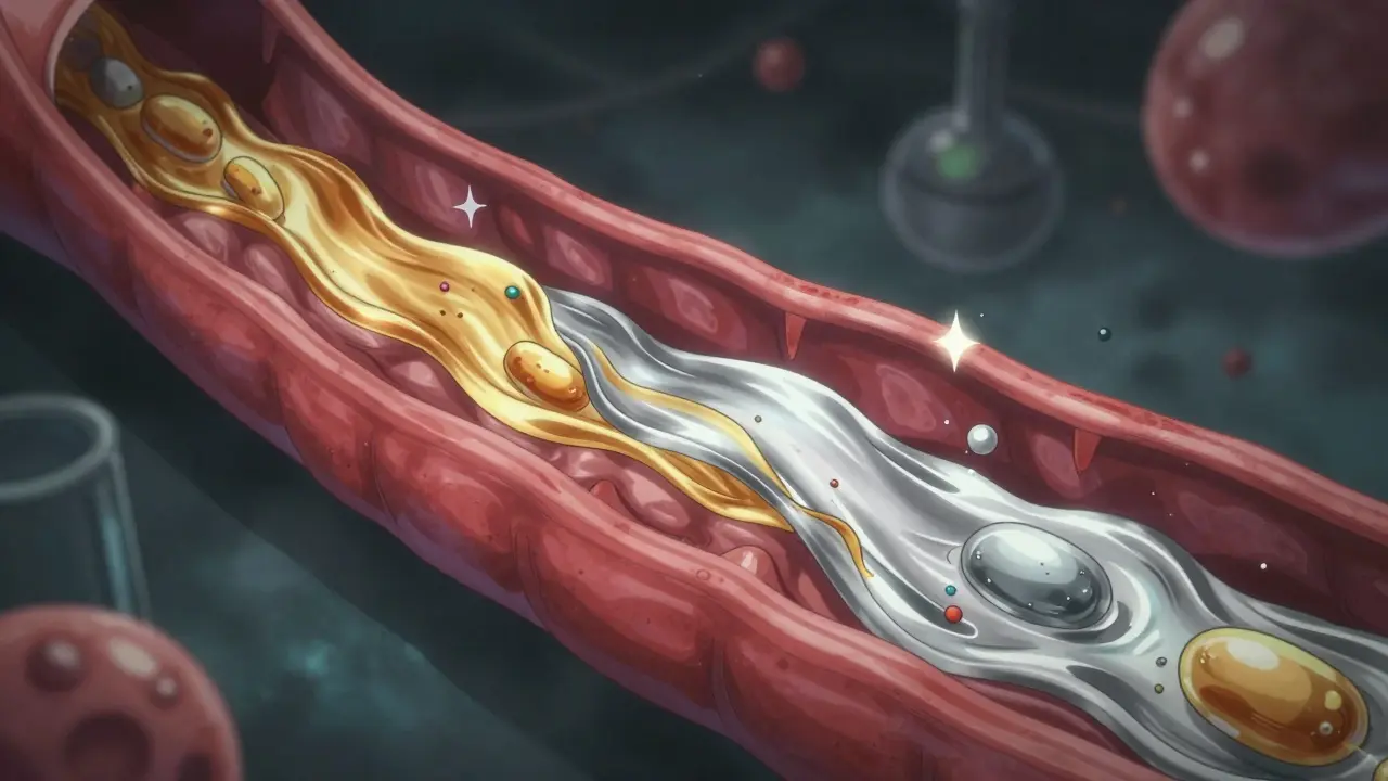 Microscopic view of drug ingredients merging, highlighting bioequivalence and excipients.