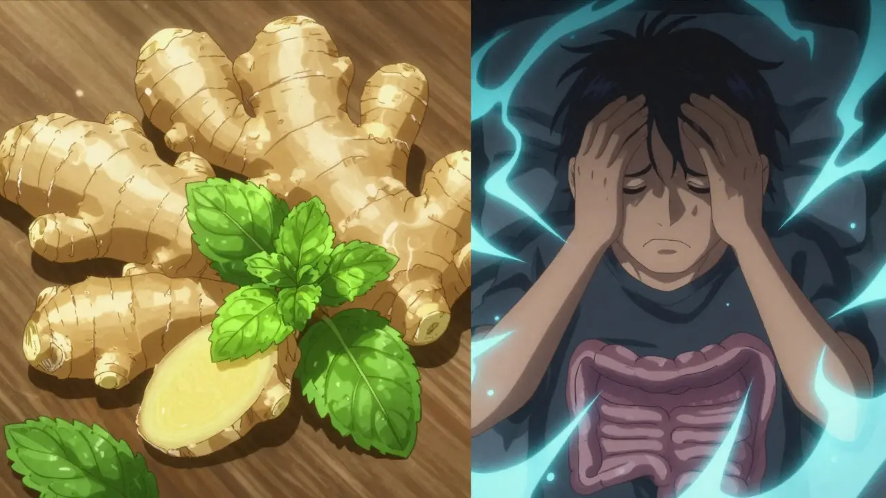Split view of ginger remedy and energy boost for fatigue relief